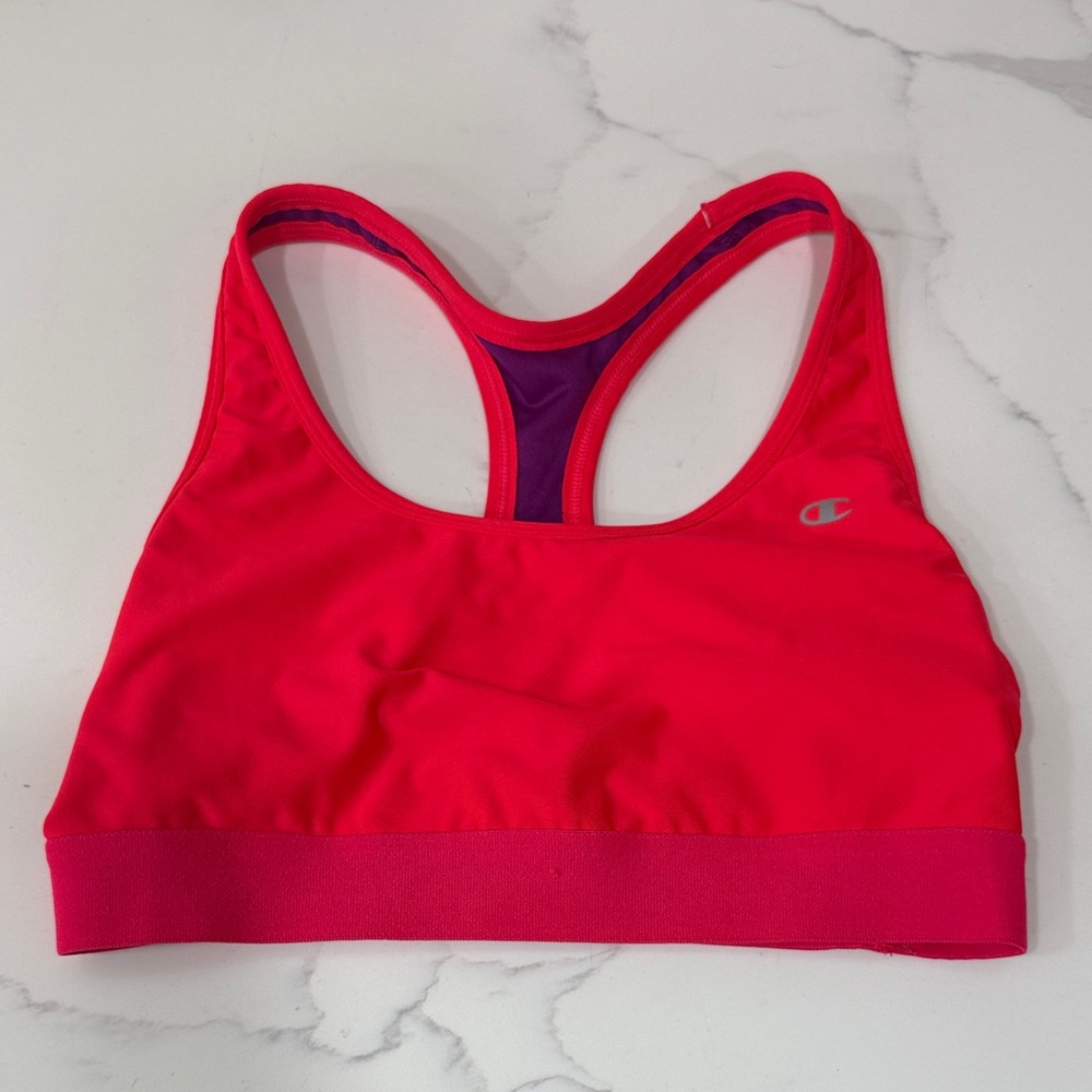 Champion Women's Vibrant Pink and Purple Sports Bra